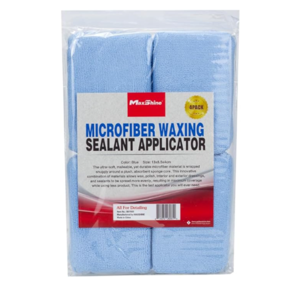 MaxShine - MICROFIBER WAXING/SEALANT APPLICATOR BLUE - KIT 4 - Image 1