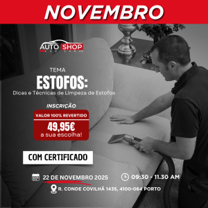 WORKSHOP - ESTOFOS: DICAS E TÉCNICAS DE LIMPEZA DE ESTOFOS - NOVEMBRO