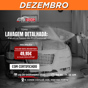 WORKSHOP - Lavagem Detalhada:  Passo a Passo do Profissional - DEZEMBRO